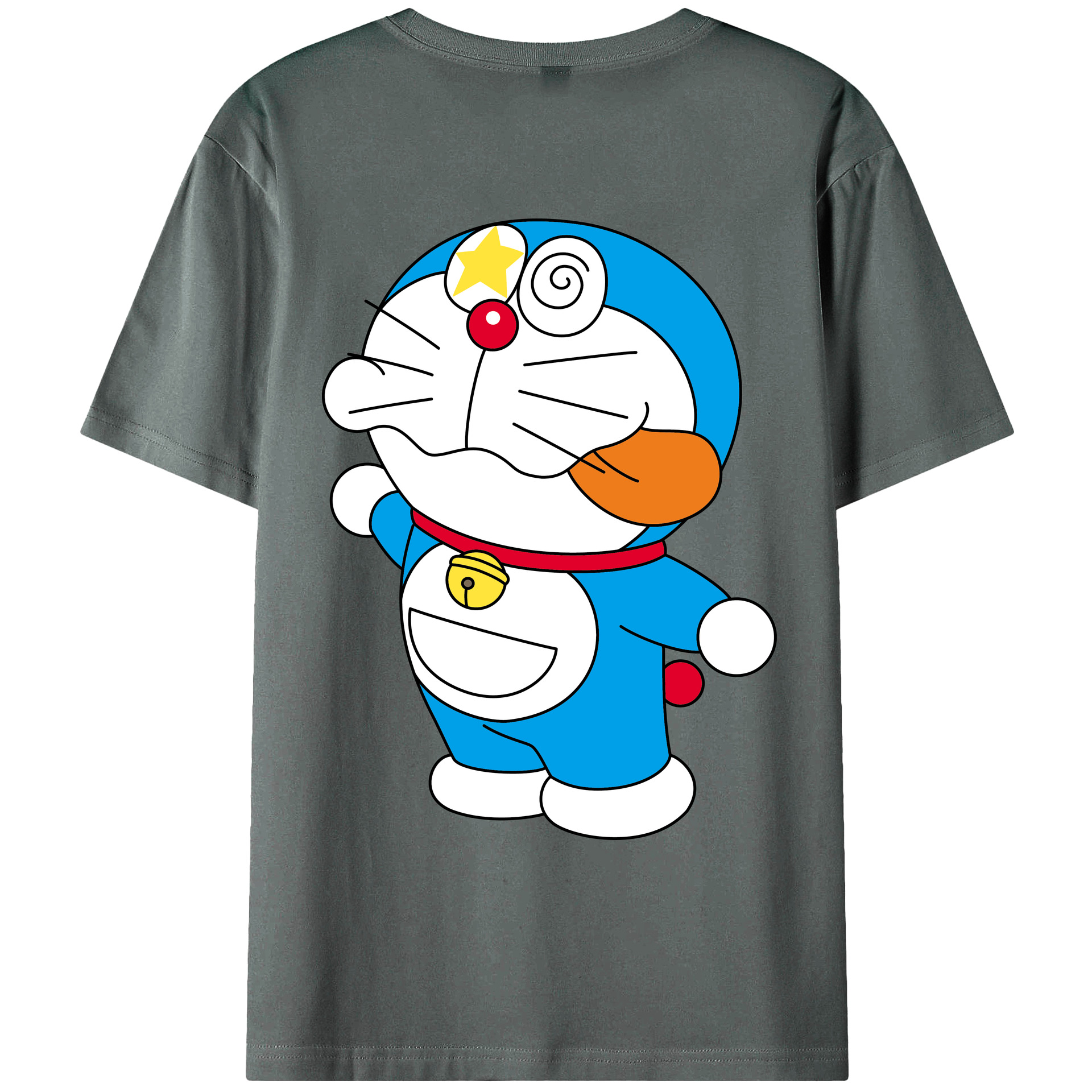 （画像用） ドラえもん Doraemon 綿100％ メンズ半袖Tシャツ（バックプリント） 通気性